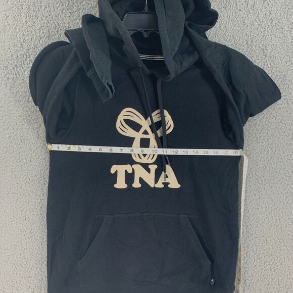 TNA Aritzia Womens Hoodie Sweatshirt Sz S Black Logo Lounge Athletic - Picture 4 of 12